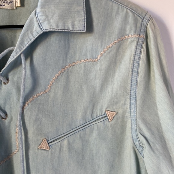 Tasha Polizzi Brentwood Shirt - Chambray - Pearl Button Snaps - SZ S NEW - Picture 4 of 9